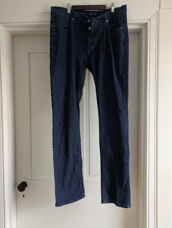 KREWE Other - Krew Dark Blue K Slim Straight Leg Denim Jeans w/ Drawstring at Waist- 38X34